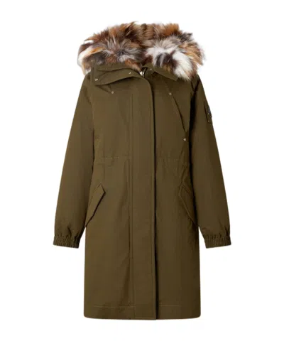 Moose Knuckles Pioneer Fur Down Parka In Green