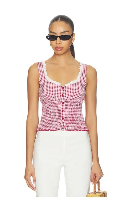 More To Come Milena Top In Red Gingham