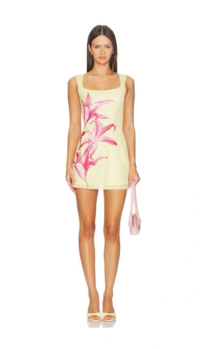 More To Come Myles Mini Dress In Yellow Floral
