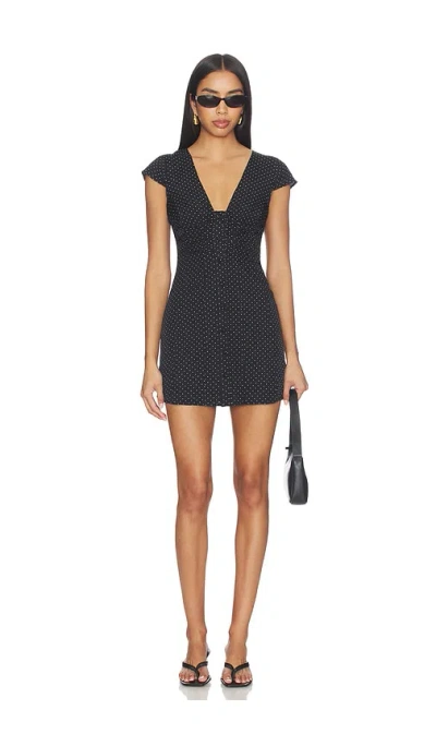 More To Come Noa Mini Dress In Black & White Dot