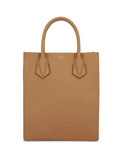 Moreau Logo-print Leather Tote Bag In Brown