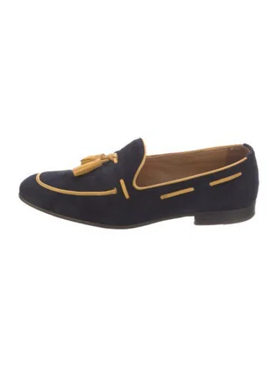 Pre-owned Moreschi Suede Loafers In Blue