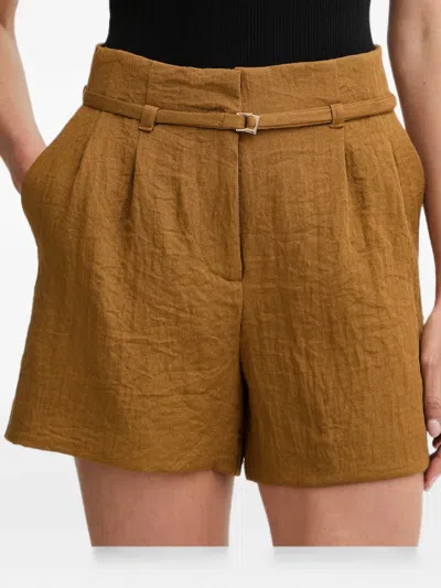 Morgan Belted Shorts In Brown