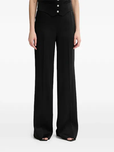 Morgan Button Trousers In Black