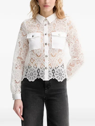 Morgan Flower-lace Shirt In White