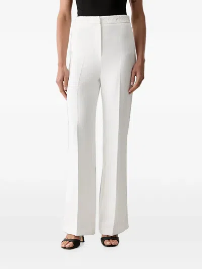 Morgan Lace-trim Flared Trousers In White