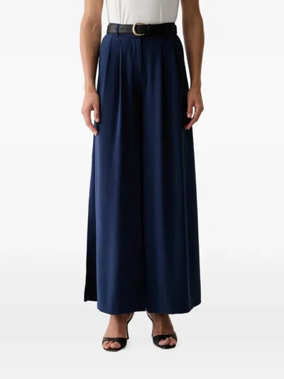 Morgan Pleated Palazzo Pants In Blue