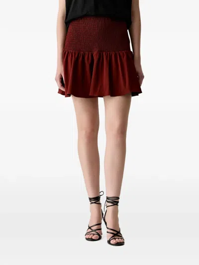 Morgan Ruffled Mini Skirt In Red