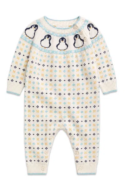 Mori Kids'  Fairisle Knitted Jumpsuit In White