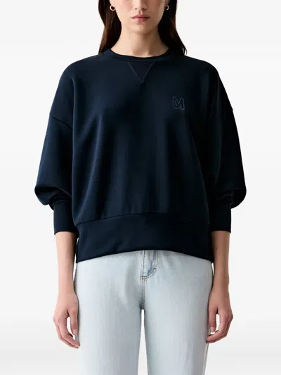 Mos Mosh Logo-embroidered Sweatshirt In Blue