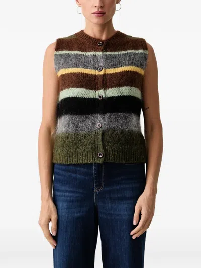 Mos Mosh Mmesti Sleeveless Cardigan In Brown