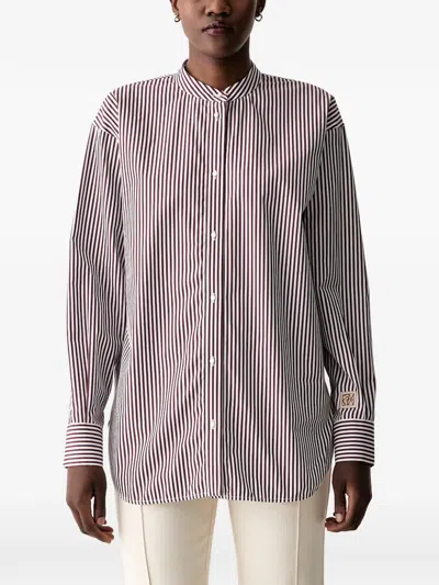 Mos Mosh Striped Long-sleeve Shirt In Red