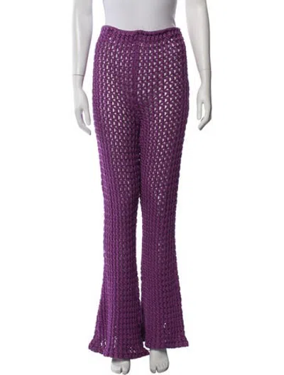 Pre-owned Moschino Flared Pants In Purple