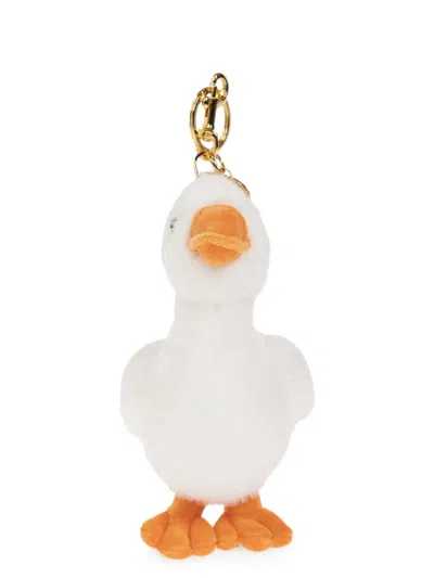 Moschino Goose-pendant Keyring In White