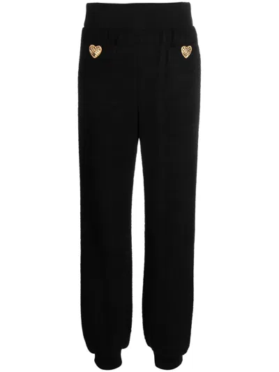 Moschino Knitted Track Trousers In Black
