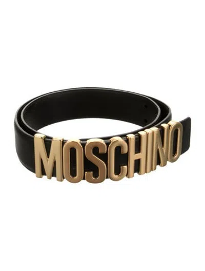 Pre-owned Moschino Leather Waist Belt In Black