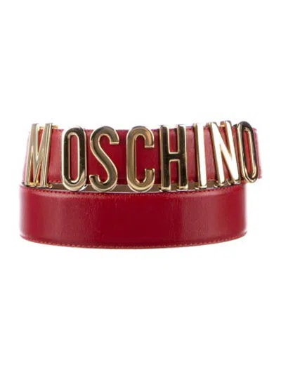 Pre-owned Moschino Leather Waist Belt In Red