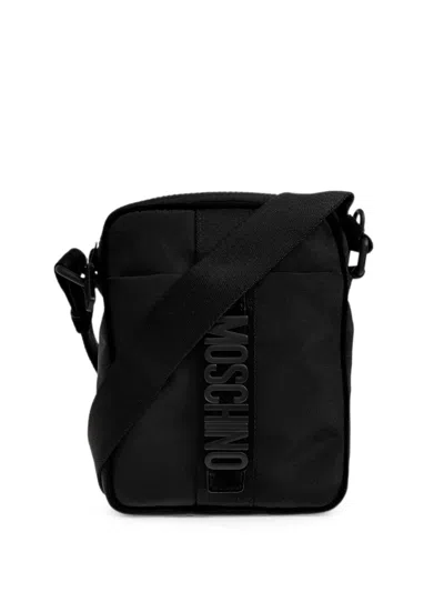 Moschino Logo-plaque Messenger Bag In Black