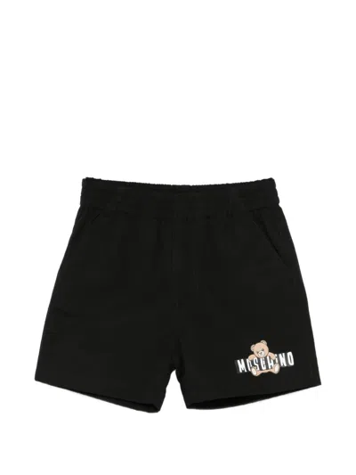 Moschino Babies' Logo-print Shorts In Black