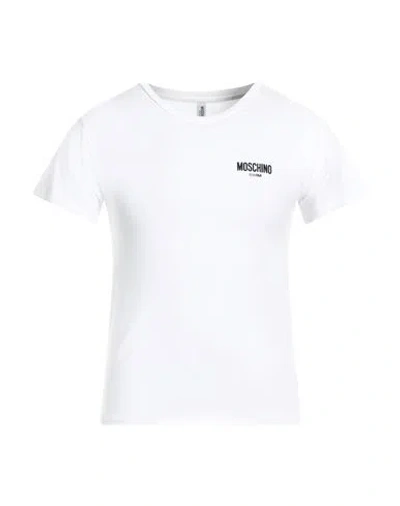 Moschino Man T-shirt White Size S Cotton, Elastane