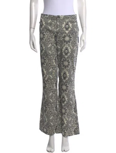 Pre-owned Moschino Paisley Print Flared Pants In Blue