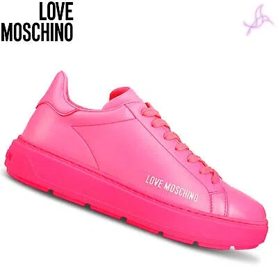 Pre-owned Moschino Sneakers Love  Ja15304g1gid0 Woman Pink 135832 Shoes Original Outlet