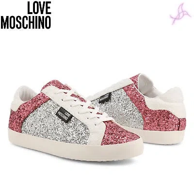 Pre-owned Moschino Sneakers Love  Ja15542g0ejj2 Women's Grey 127575 Shoes Original Outlet In Gray