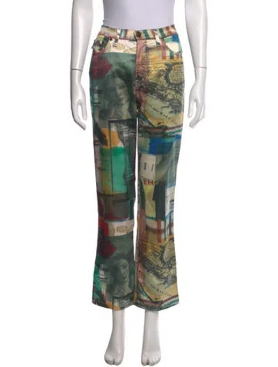 Pre-owned Moschino Vintage Flared Pants In Green