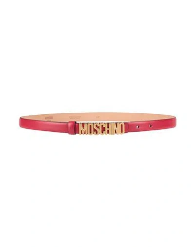 Moschino Woman Belt Red Size 6 Soft Leather