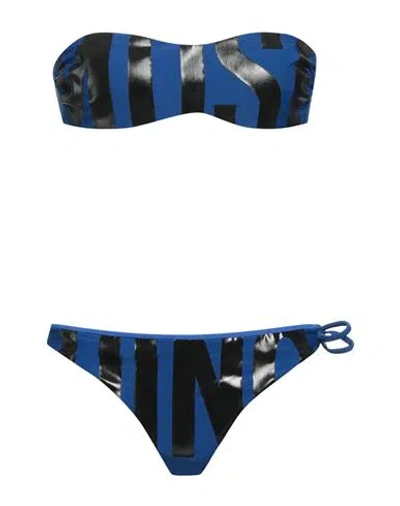 Moschino Woman Bikini Blue Size 8 Polyamide, Elastane
