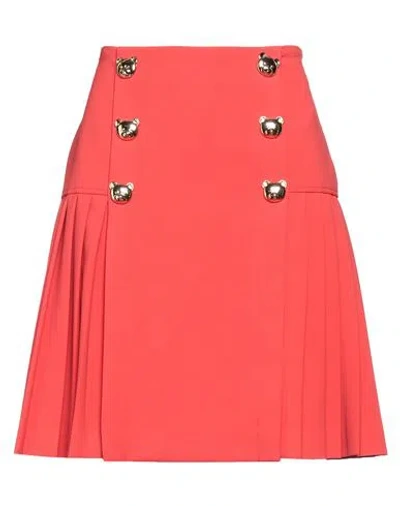 Moschino Woman Mini Skirt Red Size 6 Polyester, Polyurethane