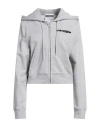 Moschino Woman Sweatshirt Light Grey Size 12 Cotton