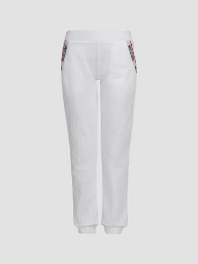 Moschino Women's Stretch-cotton Jogger Pants In White