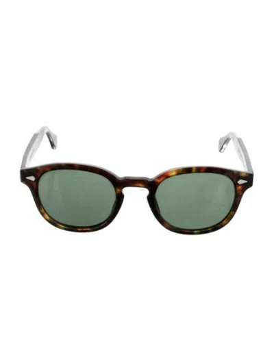 Pre-owned Moscot Round Tinted Sunglasses In Brown