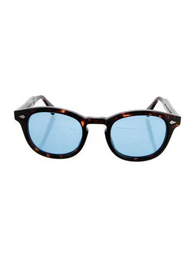 Pre-owned Moscot Wayfarer Tinted Sunglasses In Brown