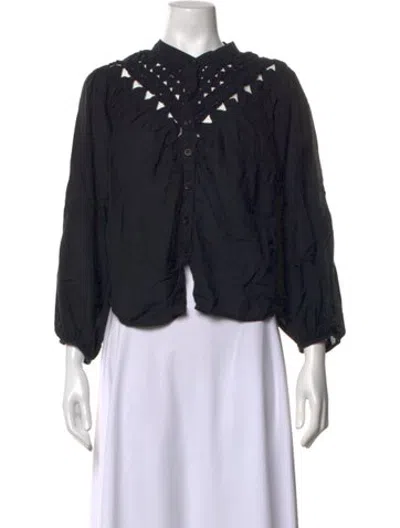 Pre-owned Mother Long Sleeve Blouse In Black
