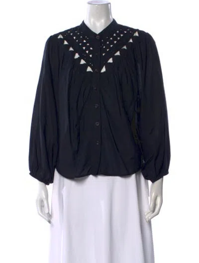Pre-owned Mother Long Sleeve Blouse In Black