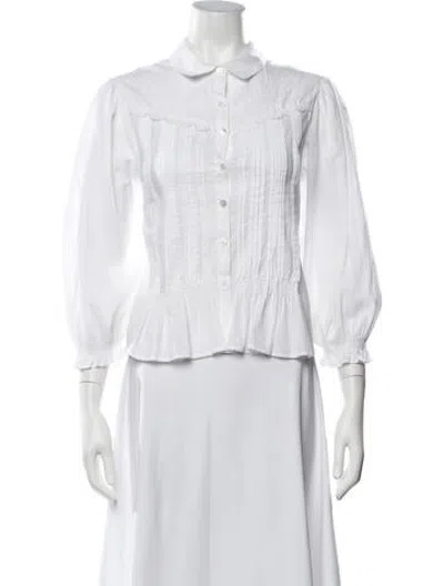 Pre-owned Mother Long Sleeve Blouse In Neutrals