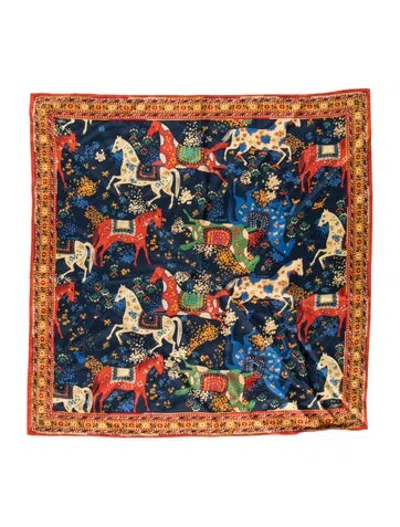 Pre-owned Mother Silk Printed Scarf In Orange