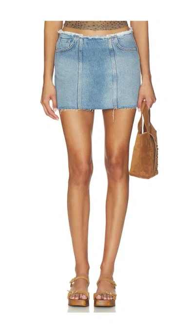 Mother The Chip Clip Mini Fray Skirt In Jell-o Shots