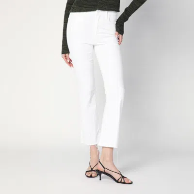 Mother The Hustler Ankle Fray Jeans In White