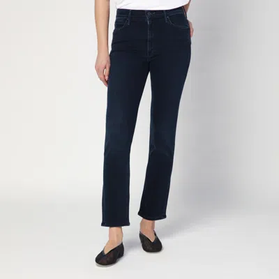 Mother The Mid Rise Dazzler Ankle Jeans In Dark Blue