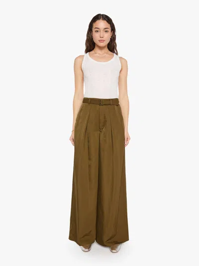 Mother The Pleated Prep Full Pipe Sneak Bronze Age Pants In Brown - Size 23