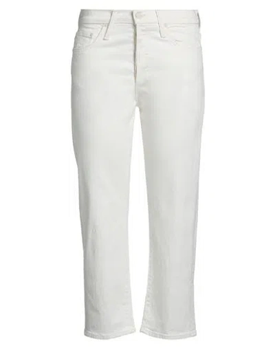Mother Woman Jeans Ivory Size 25 Cotton, Elastane In White