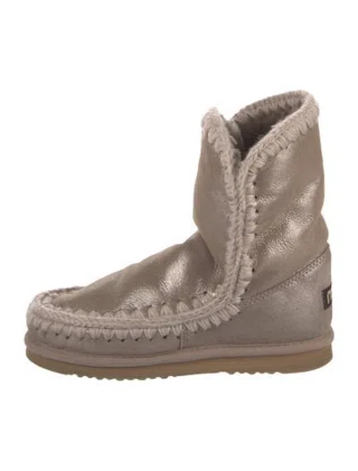 Pre-owned Mou Leather Boots In Neutrals/pink