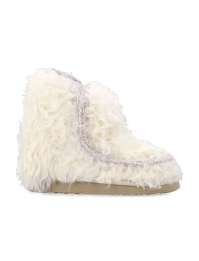 Mou Shearling-lined Flat Ankle Boots In Multi