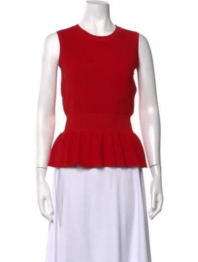 Pre-owned Moussy Crew Neck Sleeveless Top In Red