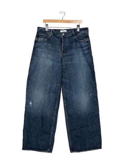Pre-owned Moussy High-rise Wide Leg Jeans In Blue