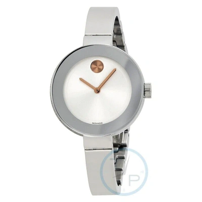 Pre-owned Movado Bold 3600194 Silver Dial Stainless Steel Womens Watch