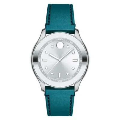 Pre-owned Movado Bold 3600715 Silver Dial Green Silicone Strap Women's Trend Watch